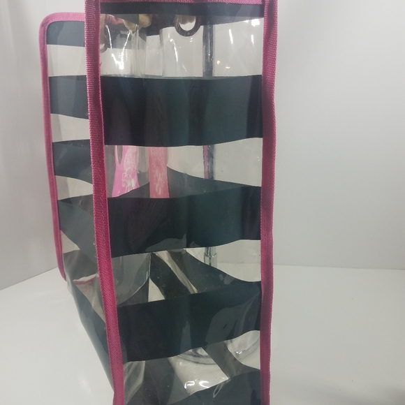 Vince Camuto Striped Gray and Pink Beach Tote Bag - Picture 11 of 15